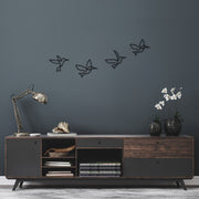 Acessório decorativo de parede em metal – 21 x 18 cm, 24 x 20 cm, 23 x 20 cm, 22 x 18 cm – Preto – 100% metal