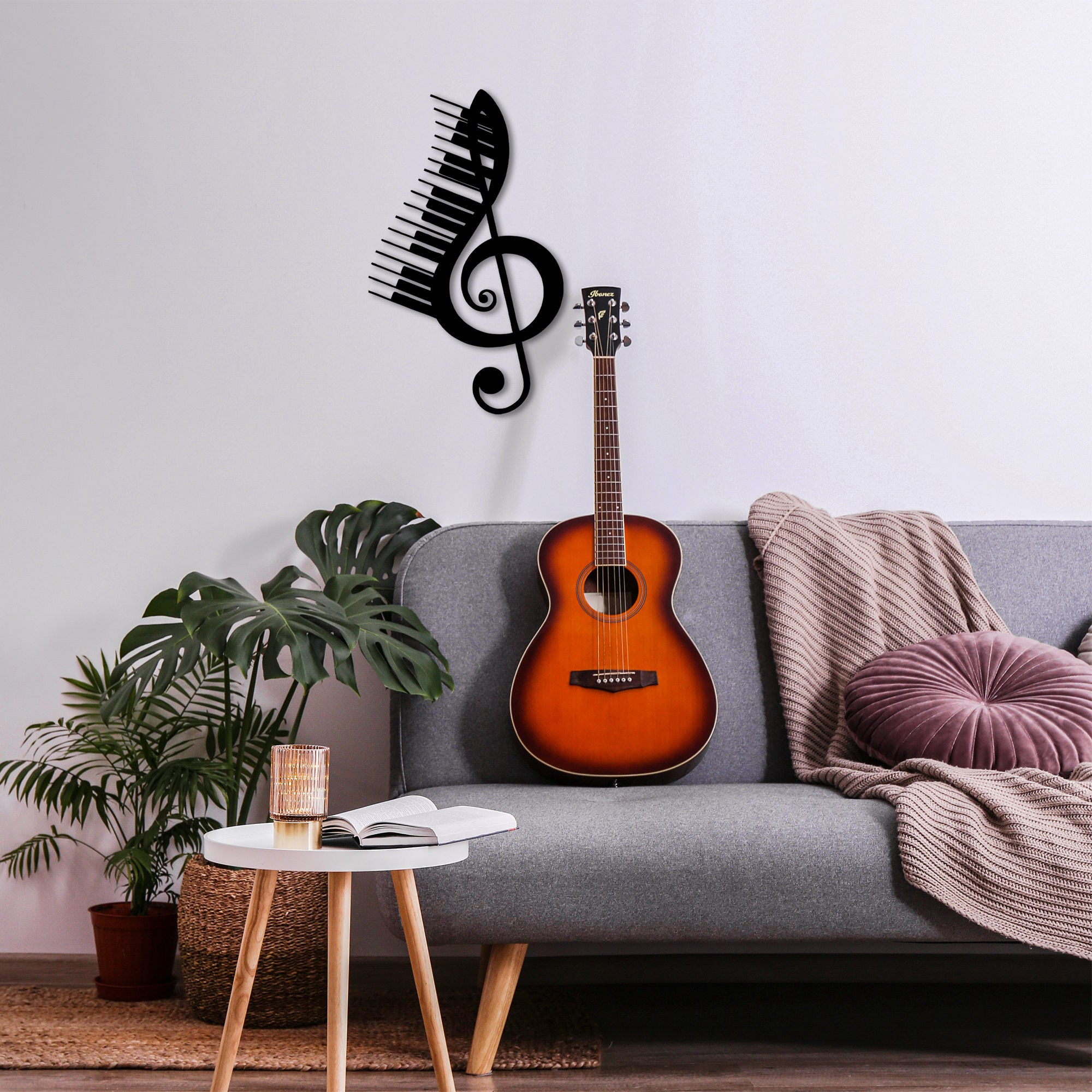 Acessório decorativo de parede em metal – 42 x 69 cm – Preto – 100% metal