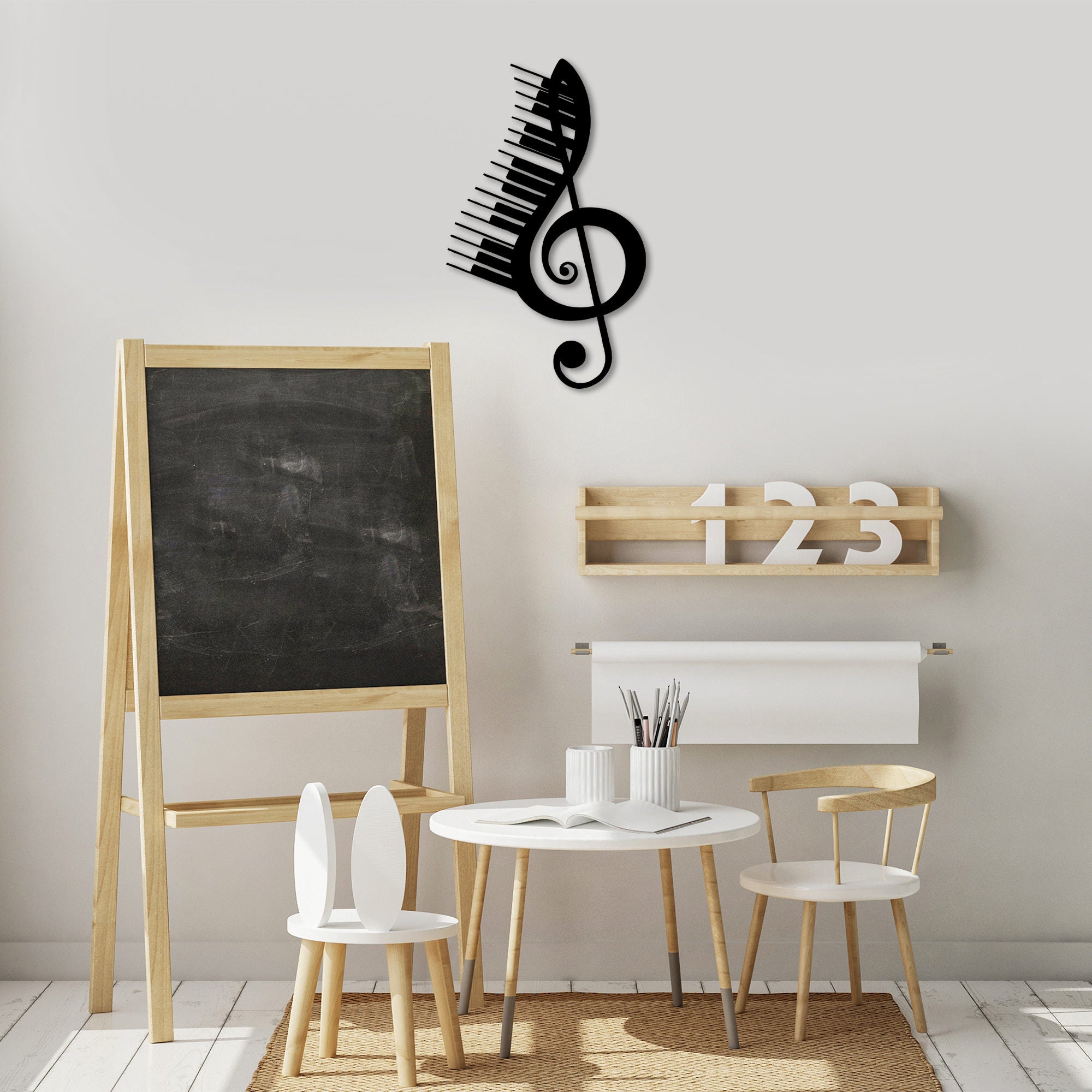 Acessório decorativo de parede em metal – 42 x 69 cm – Preto – 100% metal