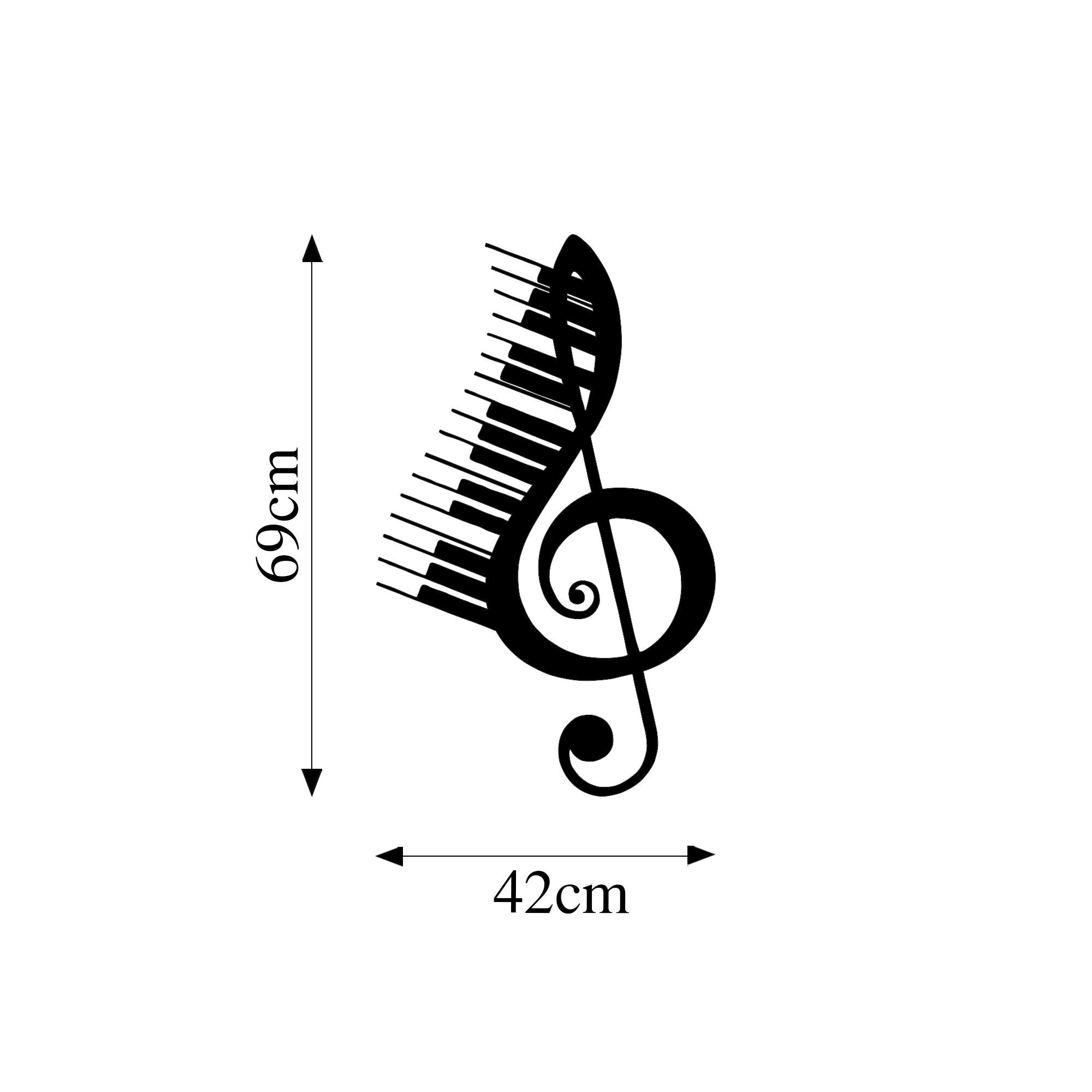 Acessório decorativo de parede em metal – 42 x 69 cm – Preto – 100% metal