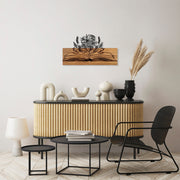 Acessório Decorativo de Parede – 33 x 58 cm – Nogueira e Preto – Madeira e Metal