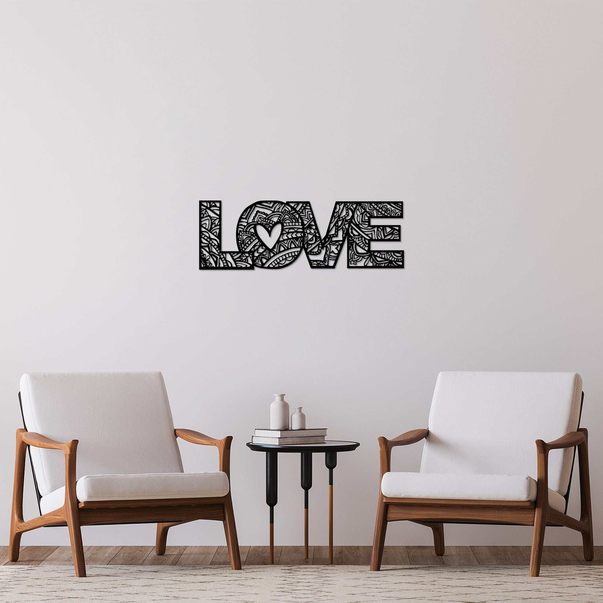 Acessório de Parede Decorativo – 23 x 70 cm – Preto – Metal