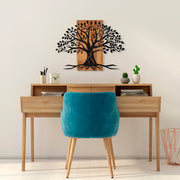 Acessório Decorativo de Parede – 58 x 80 cm – Noz e Preto – 100% Madeira e Metal