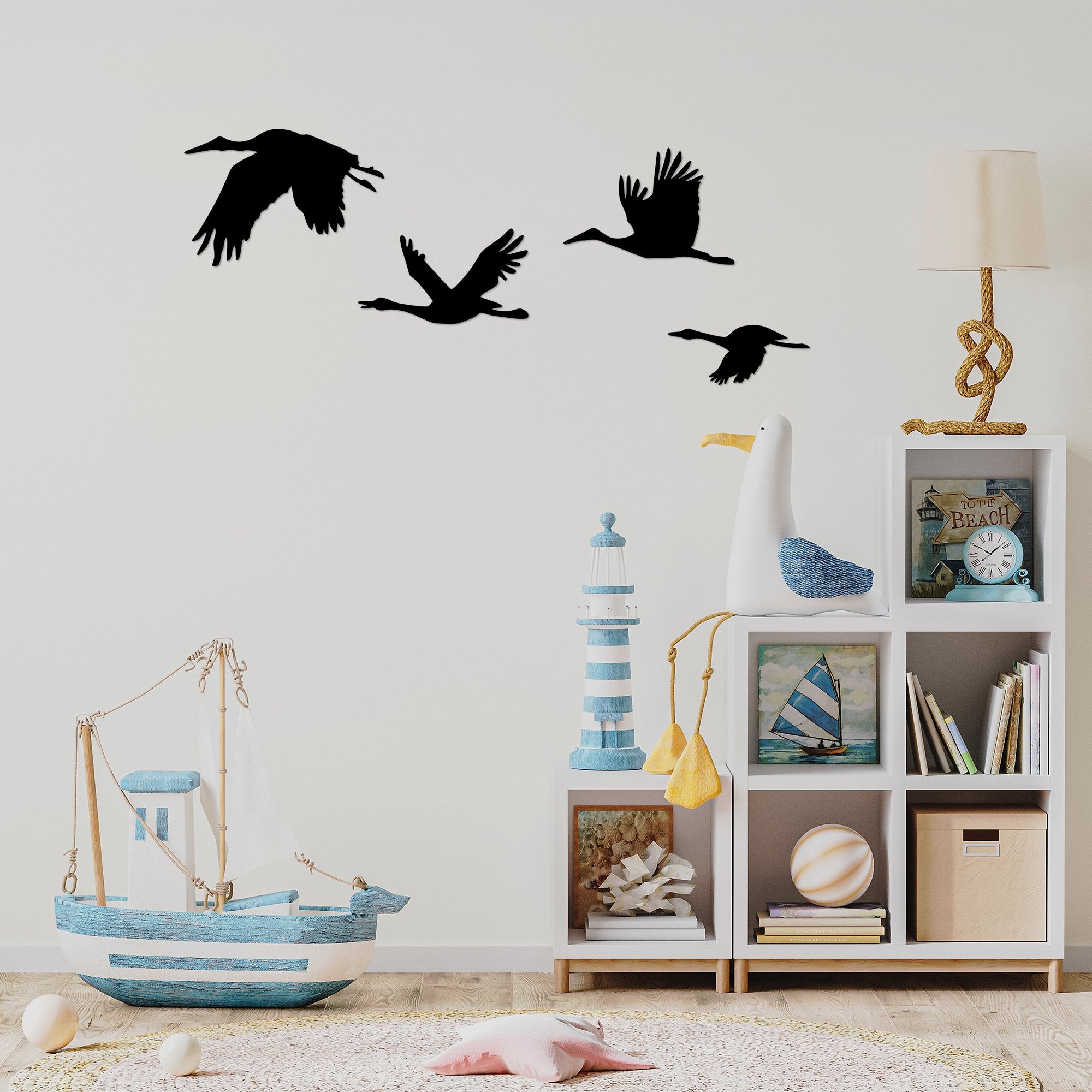 Acessório Decorativo de Parede – 30 x 20 cm, 26 x 17 cm, 26 x 14 cm, 21 x 9 cm – Preto – 100% Metal