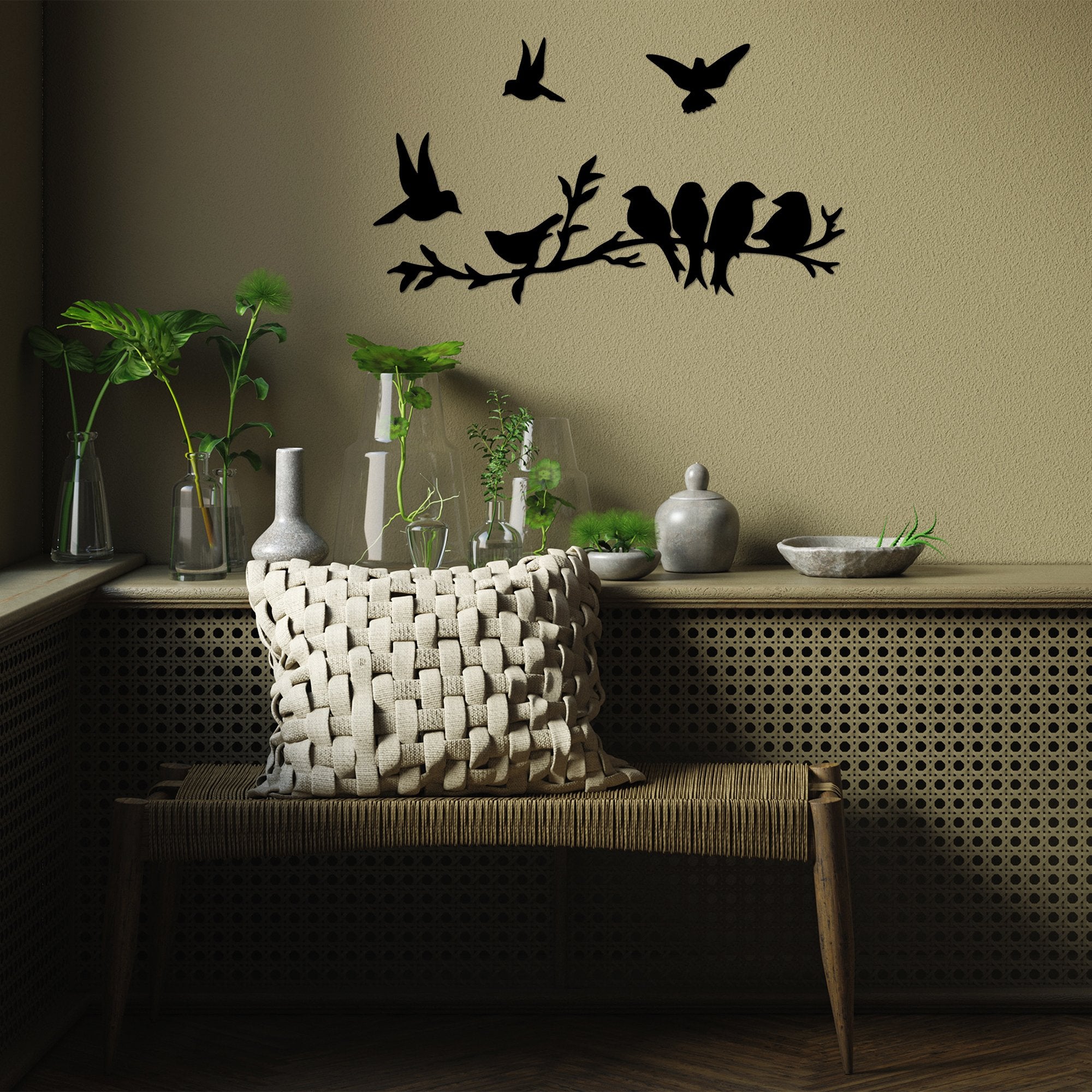Acessório de Parede Decorativo – 4 peças – Preto – Metal