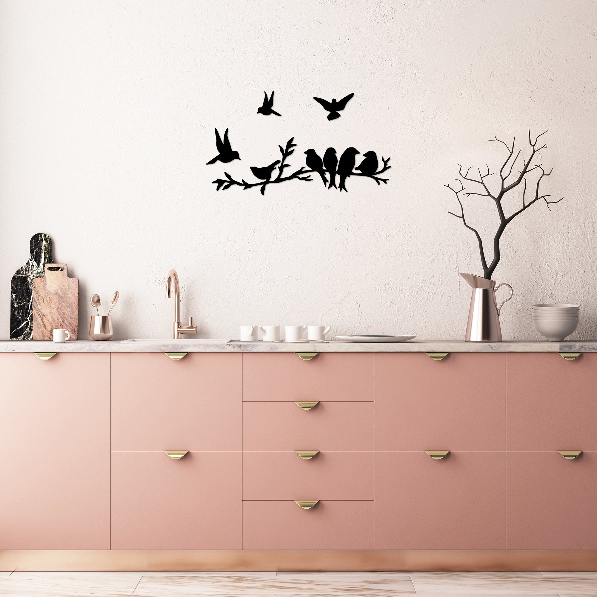 Acessório de Parede Decorativo – 4 peças – Preto – Metal