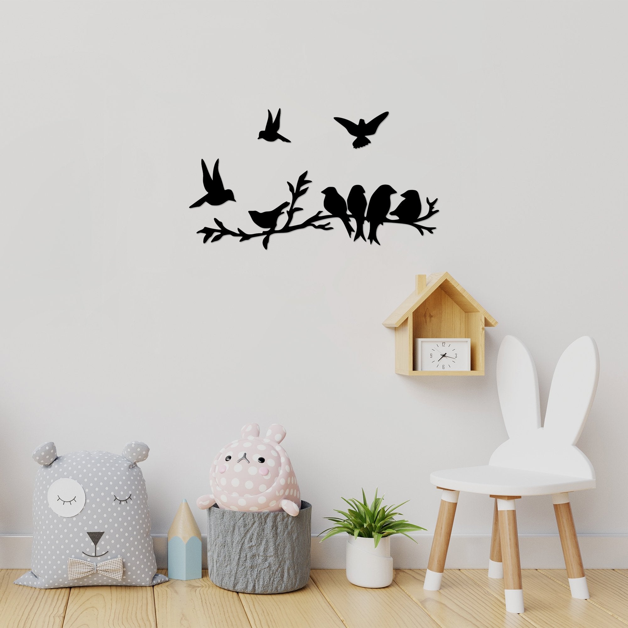 Acessório de Parede Decorativo – 4 peças – Preto – Metal
