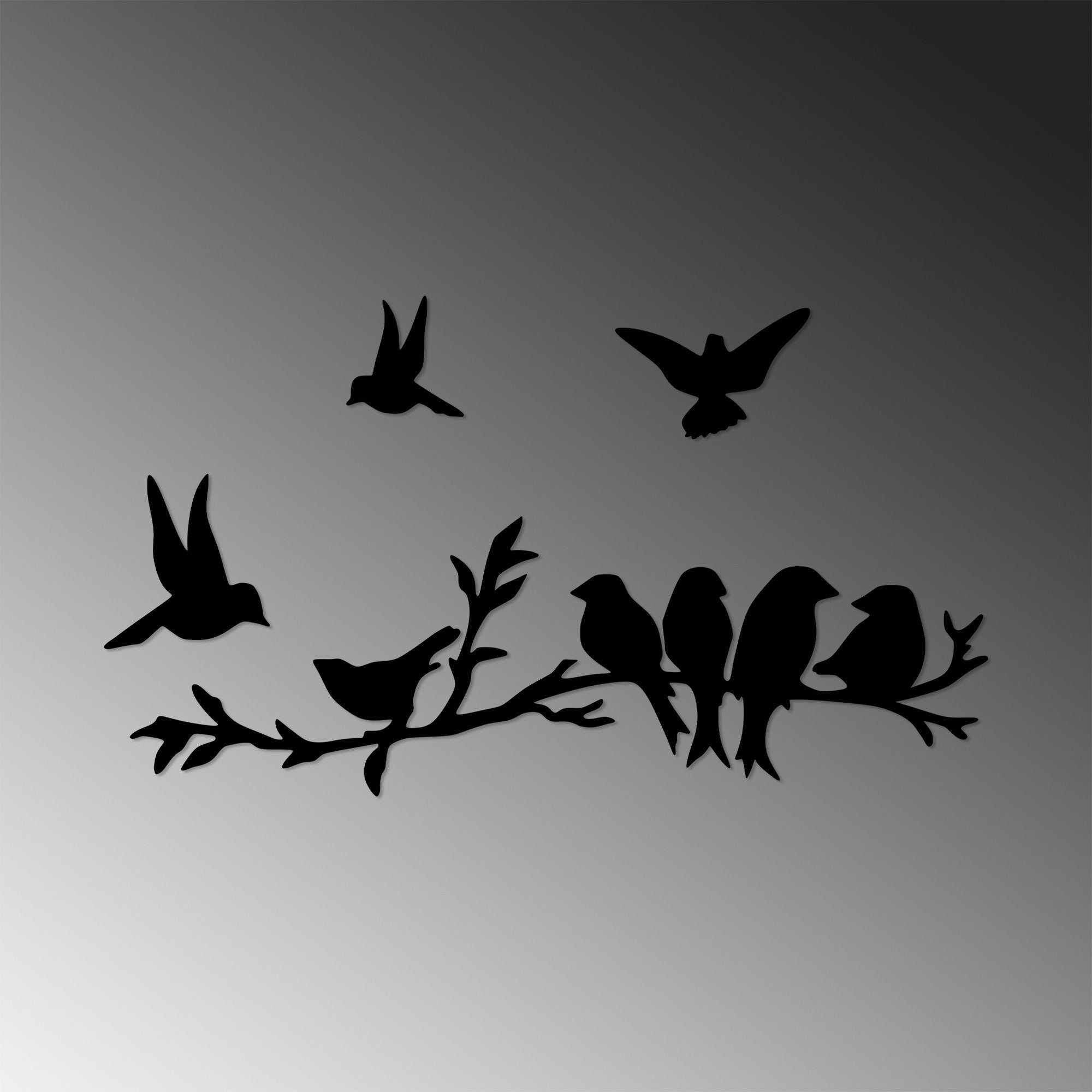 Acessório de Parede Decorativo – 4 peças – Preto – Metal