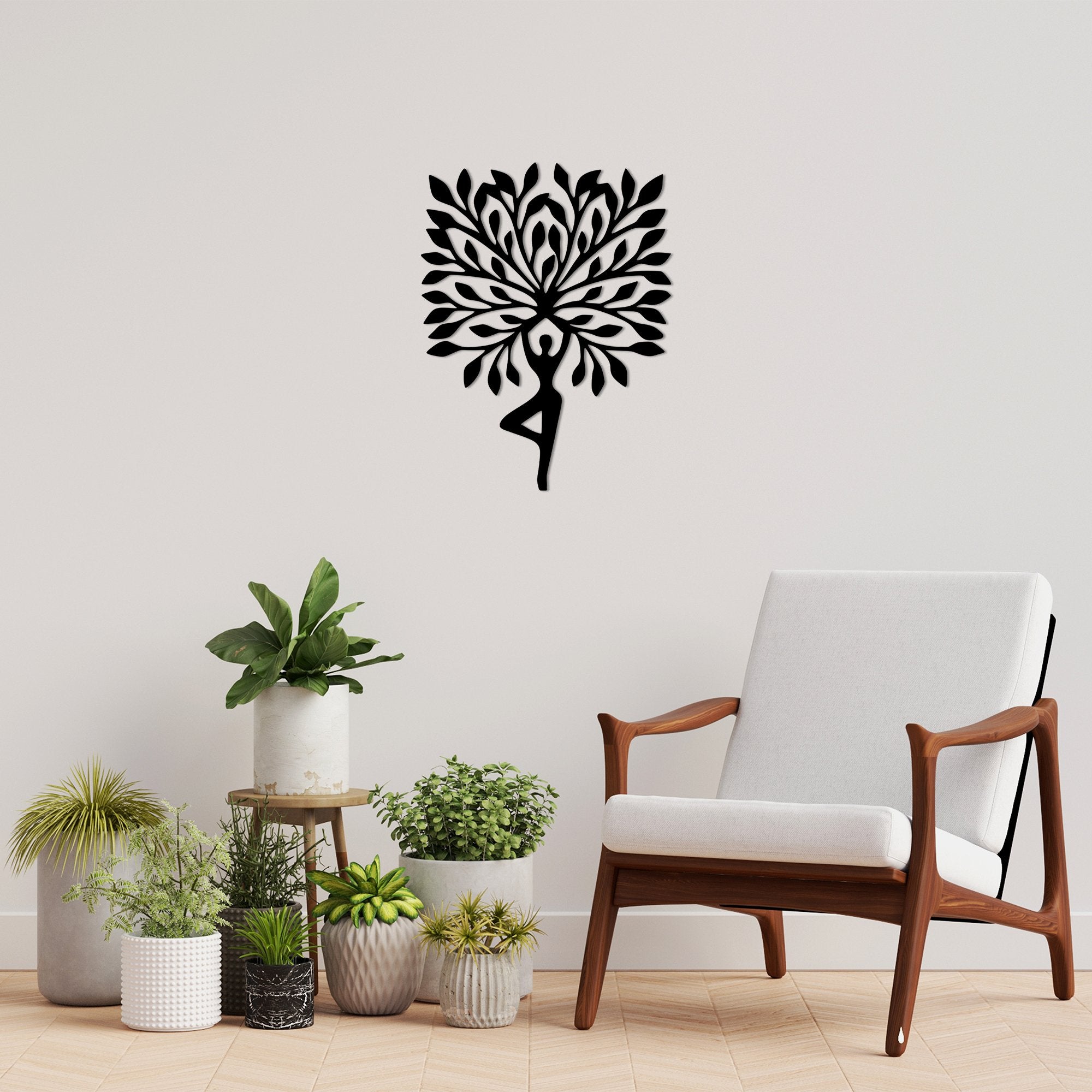 Acessório de parede decorativo de metal preto elegante, 53 x 70 cm | 100% metal, 1,5 mm de espessura | Perfeito para decoração moderna e arte de parede exclusiva