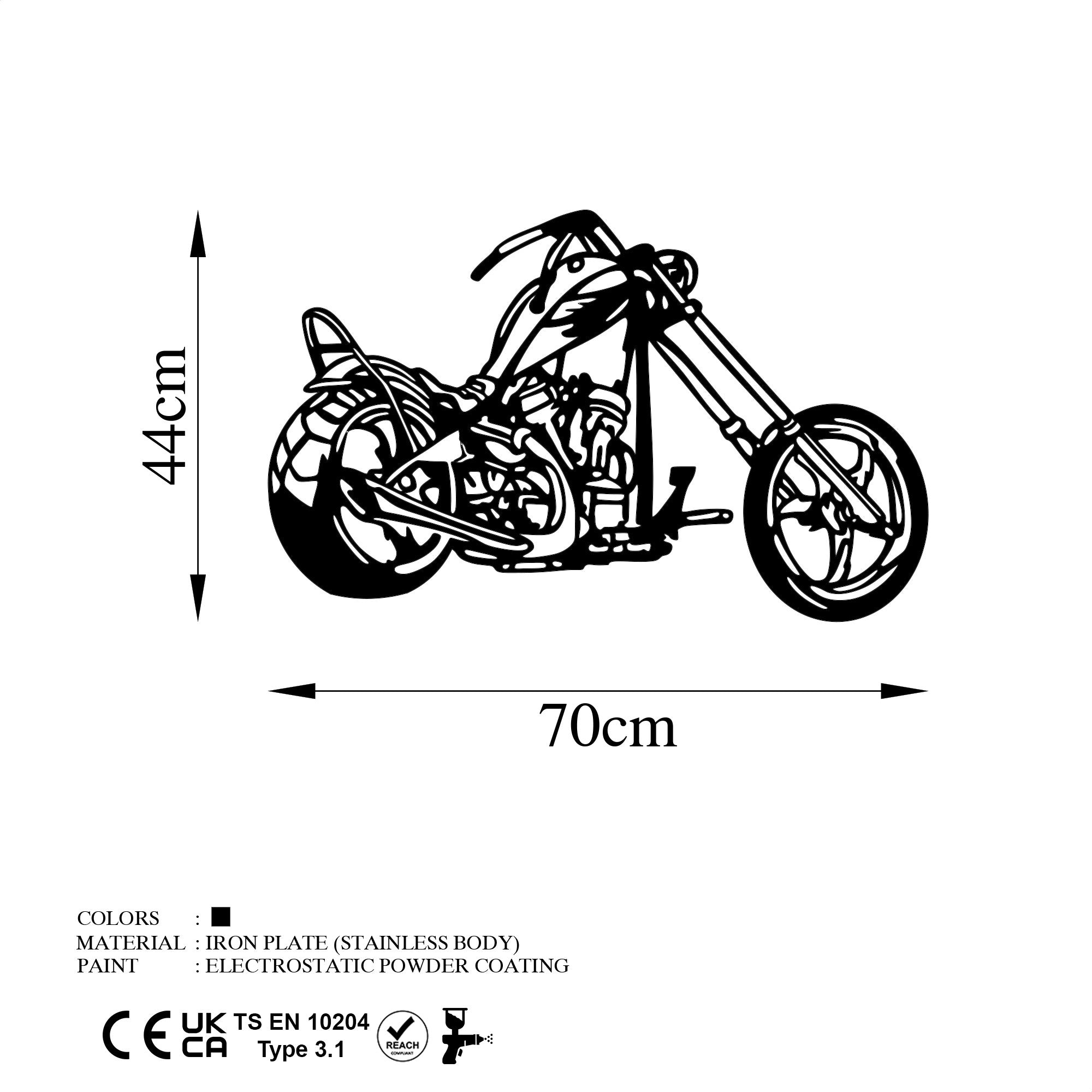 Acessório de Parede Decorativo – 44 x 70 cm – Preto – Metal