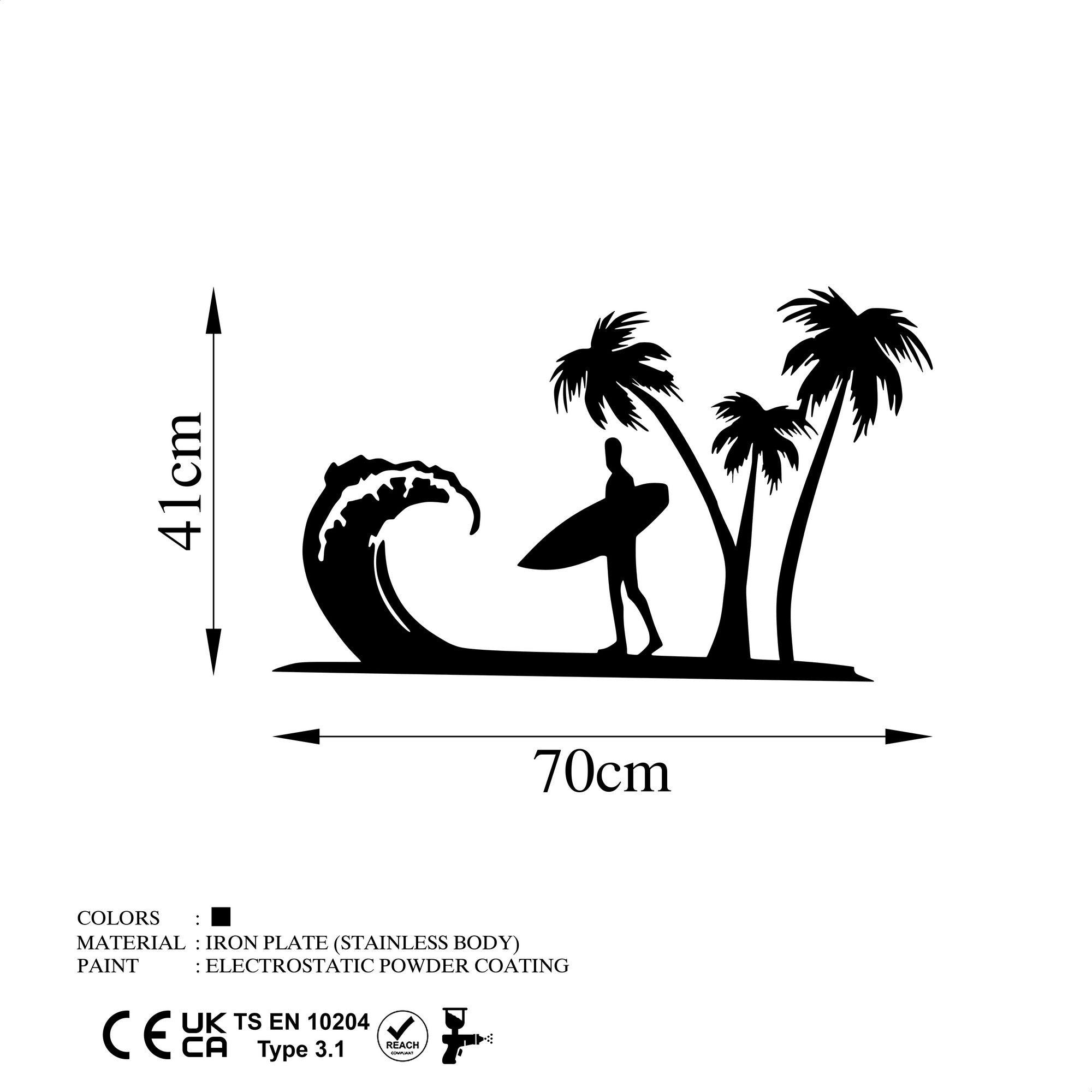 Acessório de Parede Decorativo – 41 x 70 cm – Preto – 100% Metal