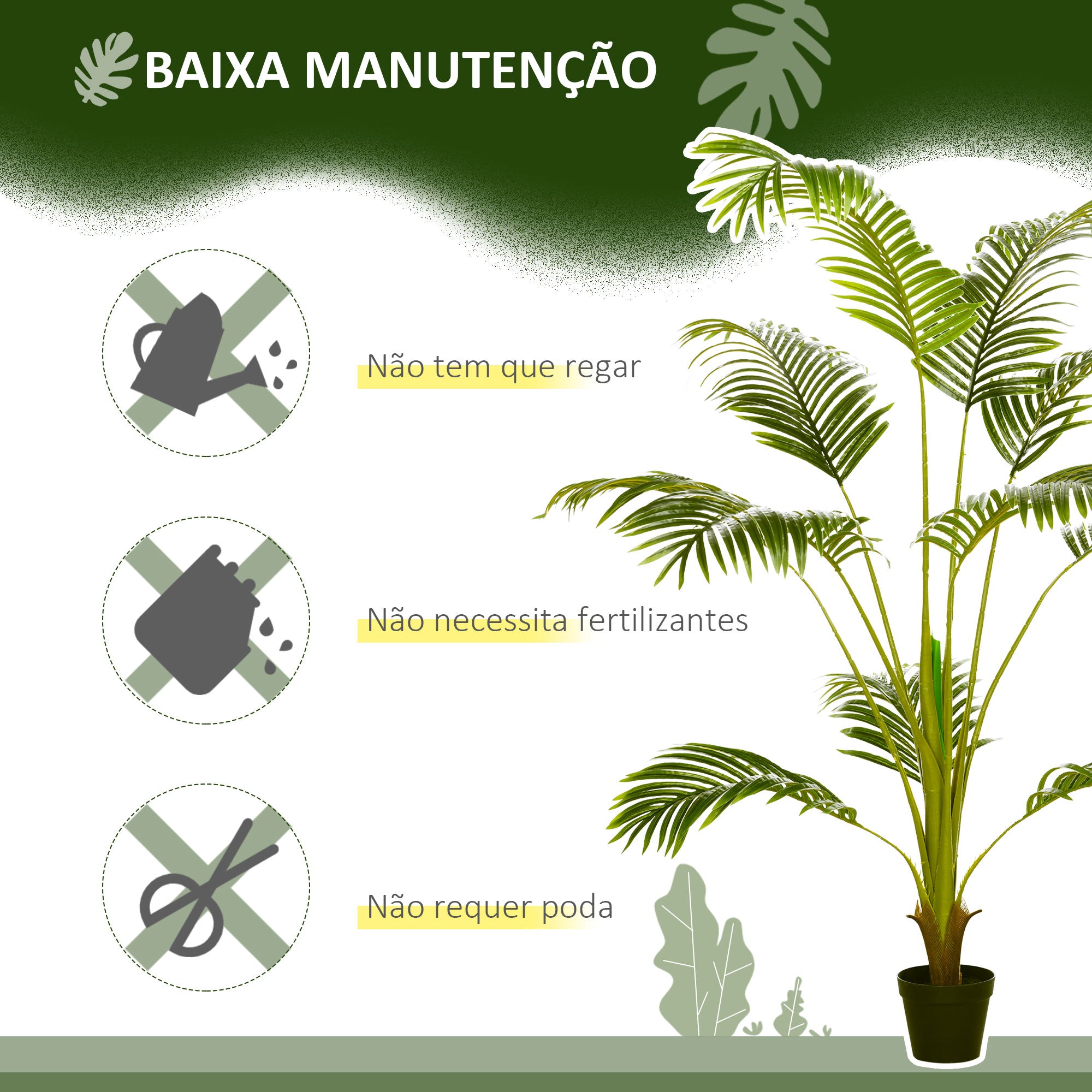 Palmeira Artificial – 170 cm – Verde – Plástico