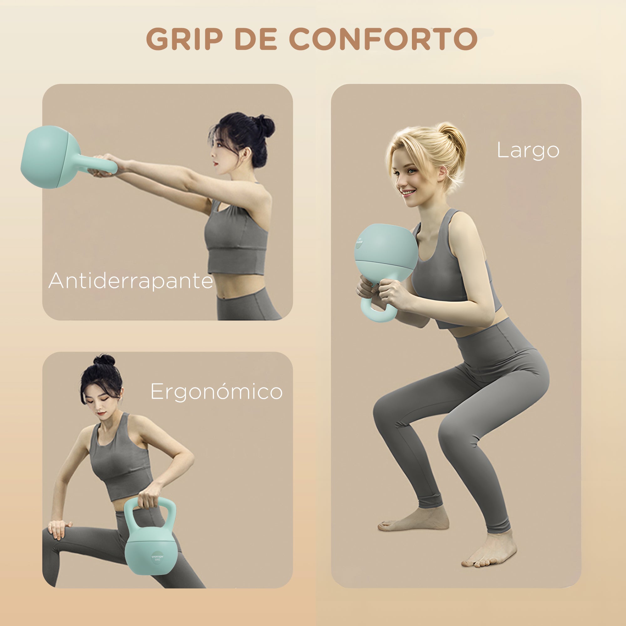 Kettlebell de 6 kg Verde 19x19x28 cm - Pesa Russa de Areia Metálica com Alça Antiderrapante