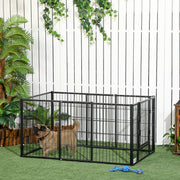 Parque para Cães Ajustável 82,5-150x79x61 cm Preto Metal