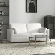 Sofá de 3 Lugares Creme Branco 178x82x85 cm - Estofado em Poliéster