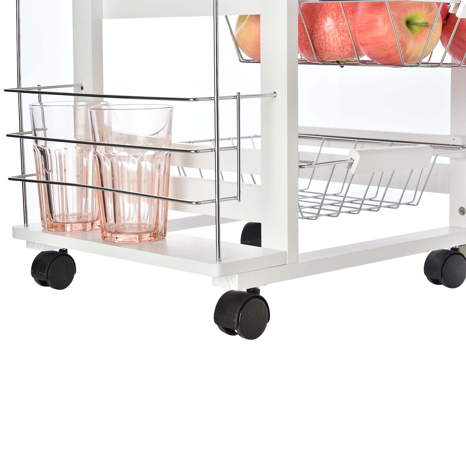Carrinho de Cozinha Compacto Branco 47x37x83 cm - Organização e Praticidade