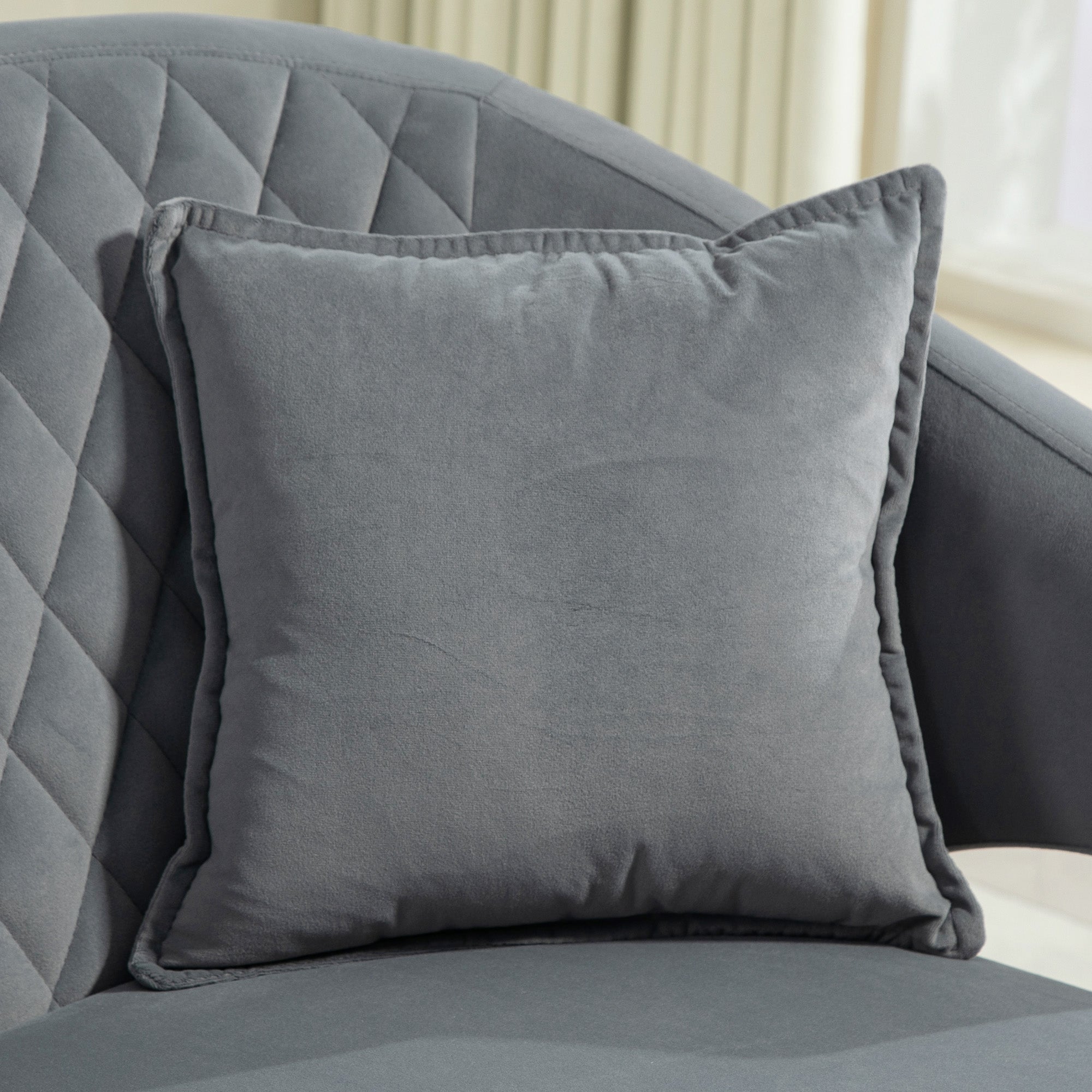 Sofá de 2 Lugares – 124x69x76 cm – Cinza – Veludo