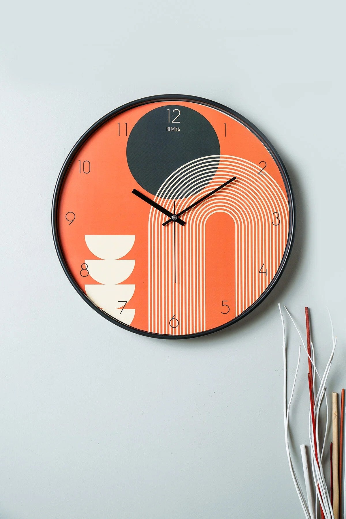 Relógio de Parede Decorativo Multicolor em Vidro 100% - 42cm de Diâmetro, Design Moderno e Elegante