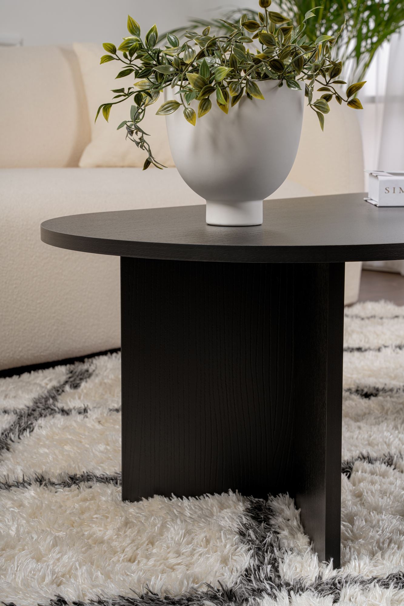 Mesa de Centro – 119 x 60 x 40 cm – Preto – Painéis de Partículas