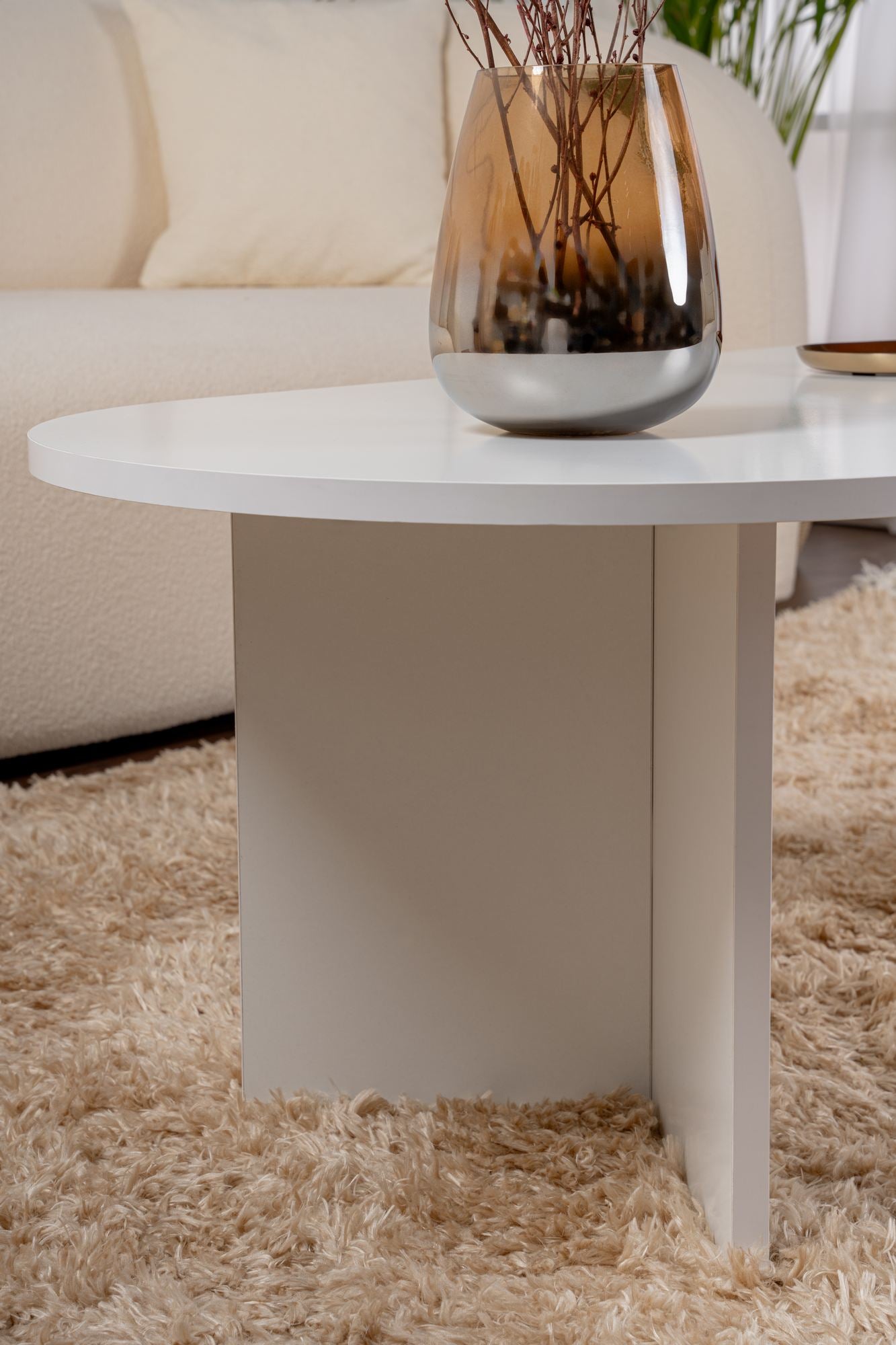 Mesa de Centro – 119 x 60 x 40 cm – Branca – Aglomerado revestido em melamina