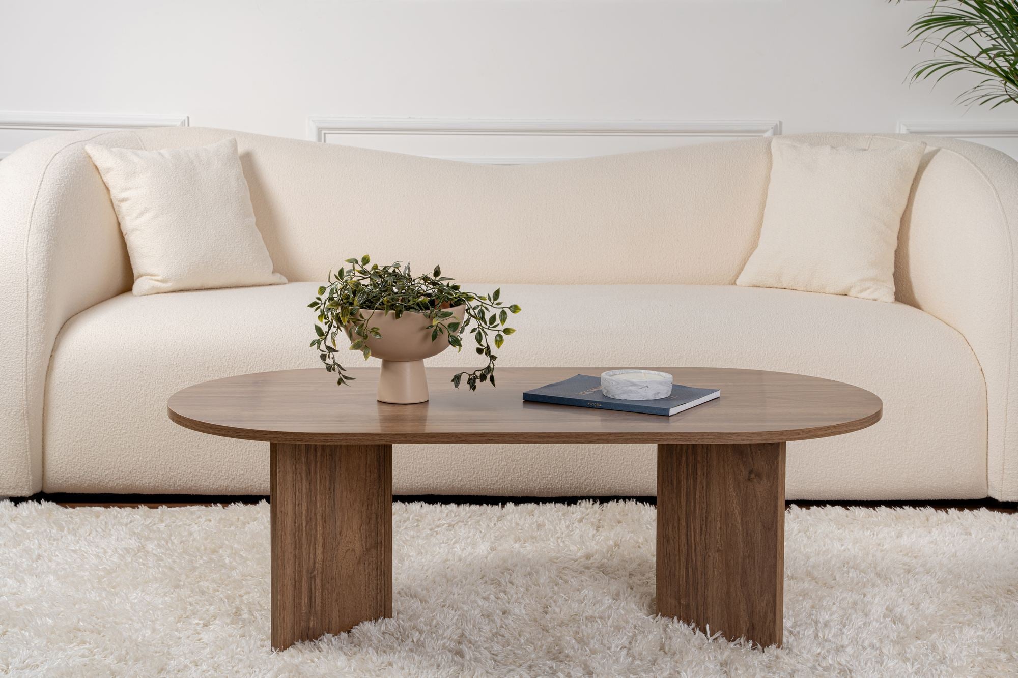 Mesa de Centro – 119 x 60 x 40 cm – Nogueira – Painel de partículas revestido a melamina