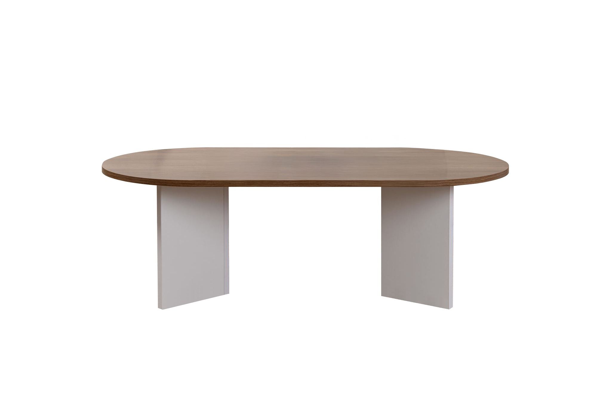 Mesa de Centro – 119 x 40 x 60 cm – Nogueira e Branco – Painel de Partículas revestido a Melamina