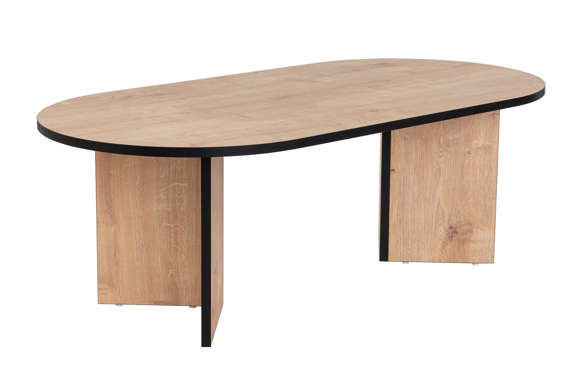Mesa de Centro – 119 x 60 x 40 cm – Carvalho Safira e Preto – Painel de Partículas Revestido com Melamina