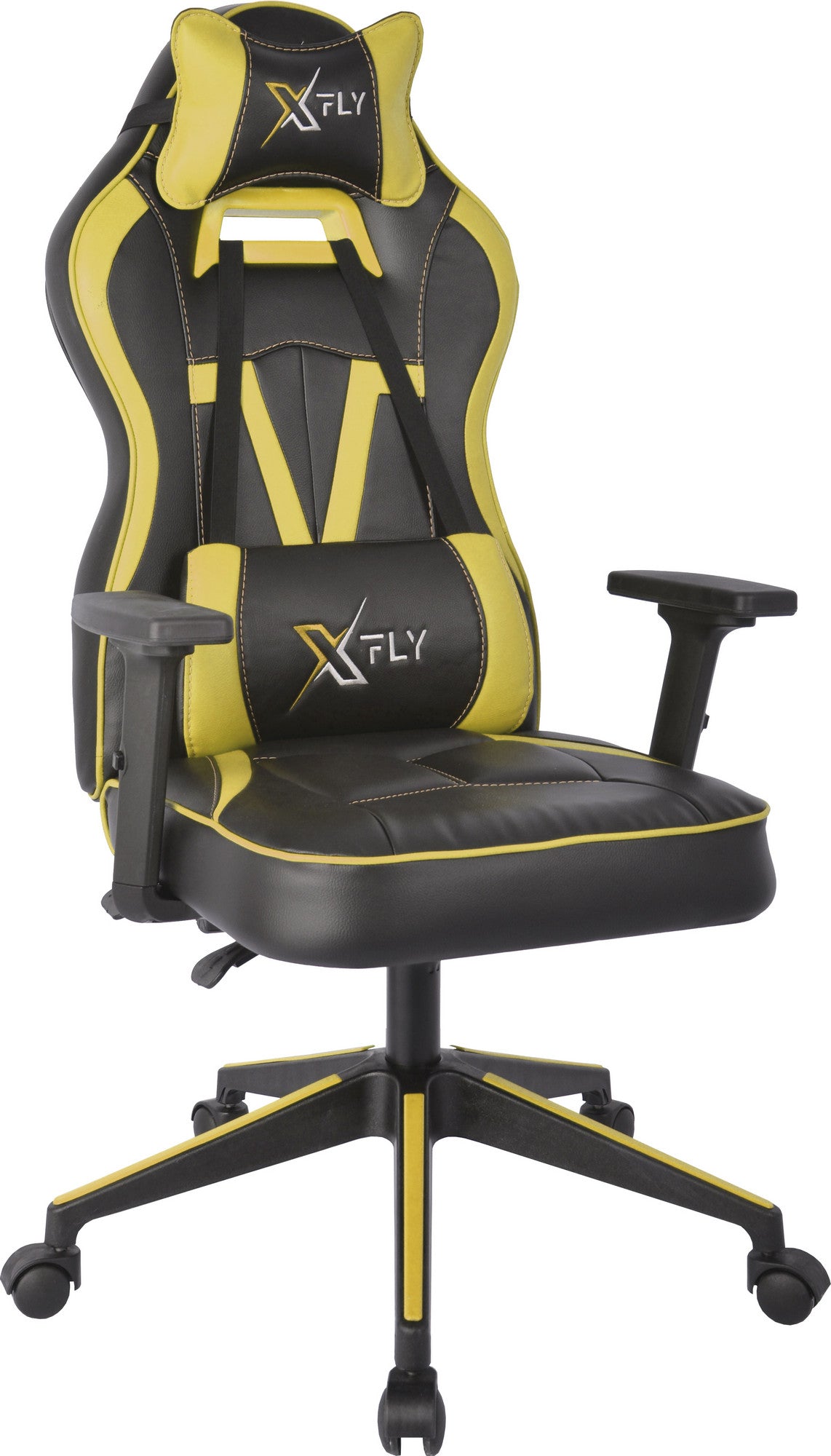 Cadeira Gamer – 62 cm x 120 cm x 46 cm – Amarelo e Preto – Poliuretano