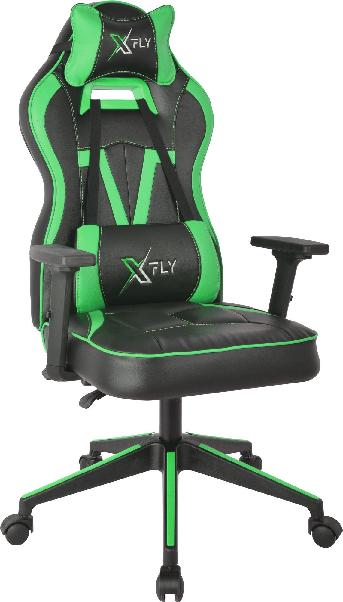 Cadeira Gamer – 62 cm largura – Verde e Preto – Poliuretano