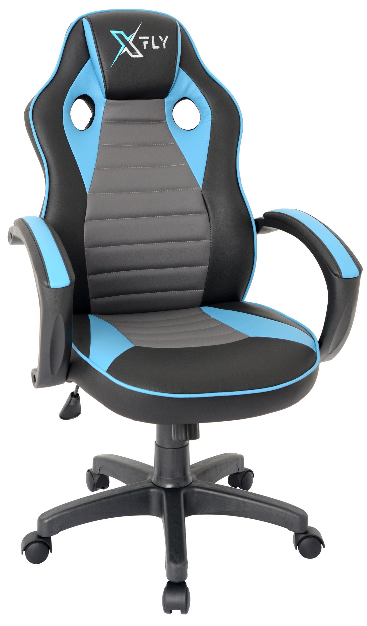 Cadeira Gamer – 66 cm x 121 cm x 65 cm – Azul e Preto – Poliéster