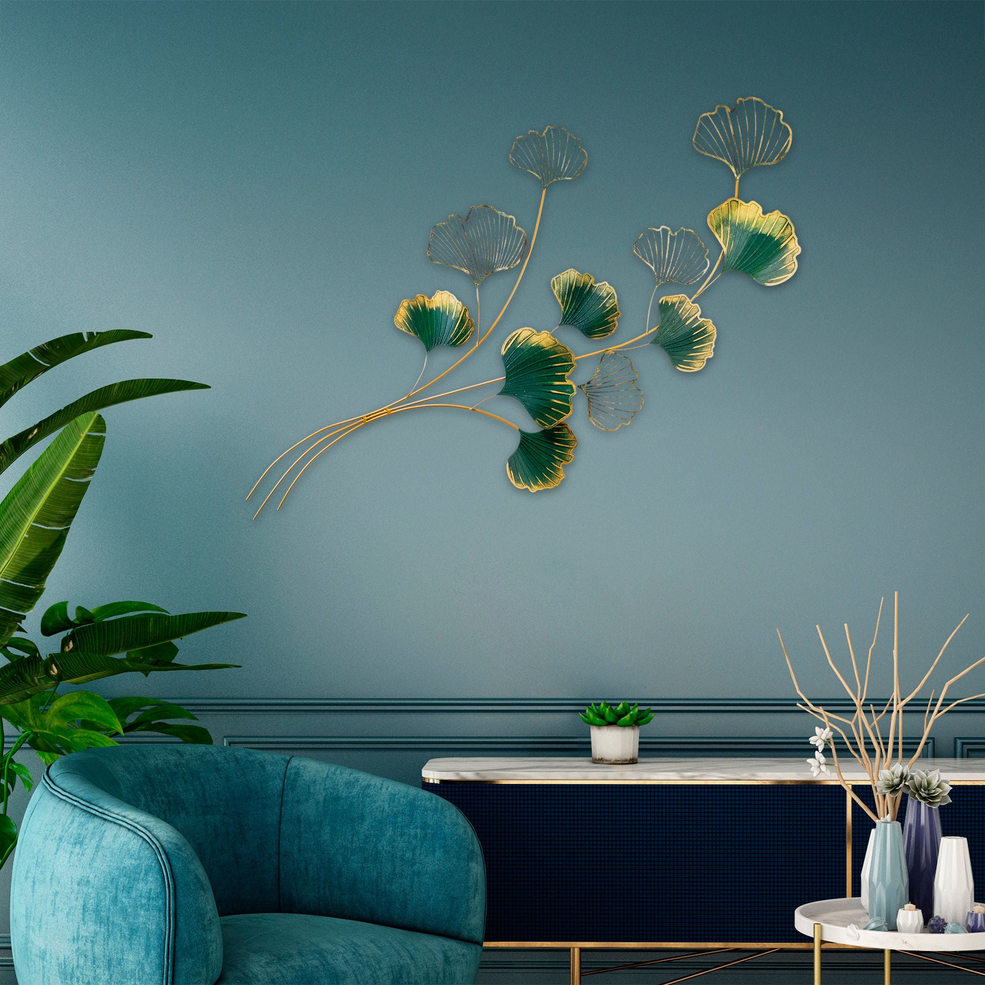 Acessório decorativo de parede – 120 x 4 x 100 cm – metal – 100% metal