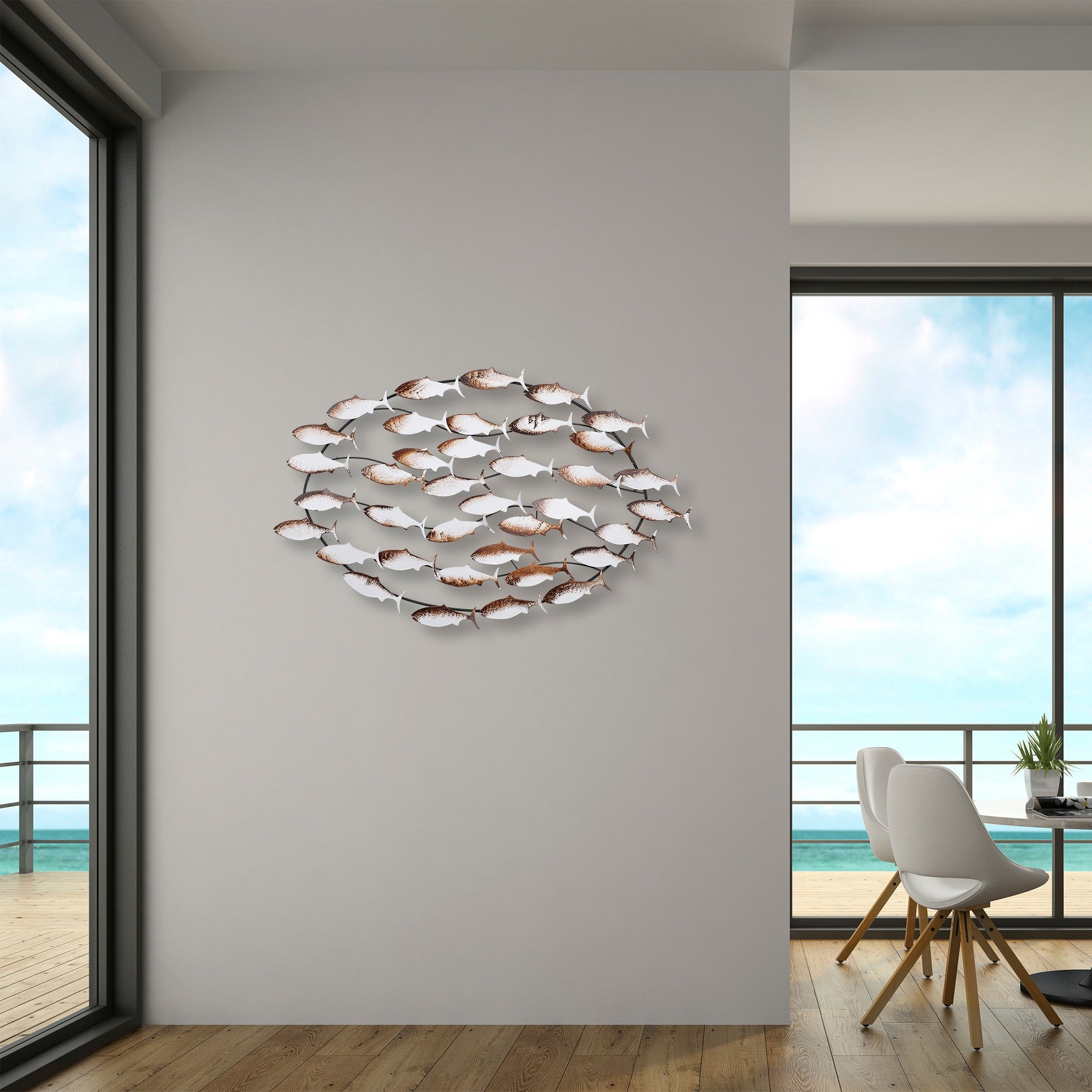 Acessório Decorativo de Parede em Metal Alabalık Multicolor - 94x58cm - Arte Moderna para Casa