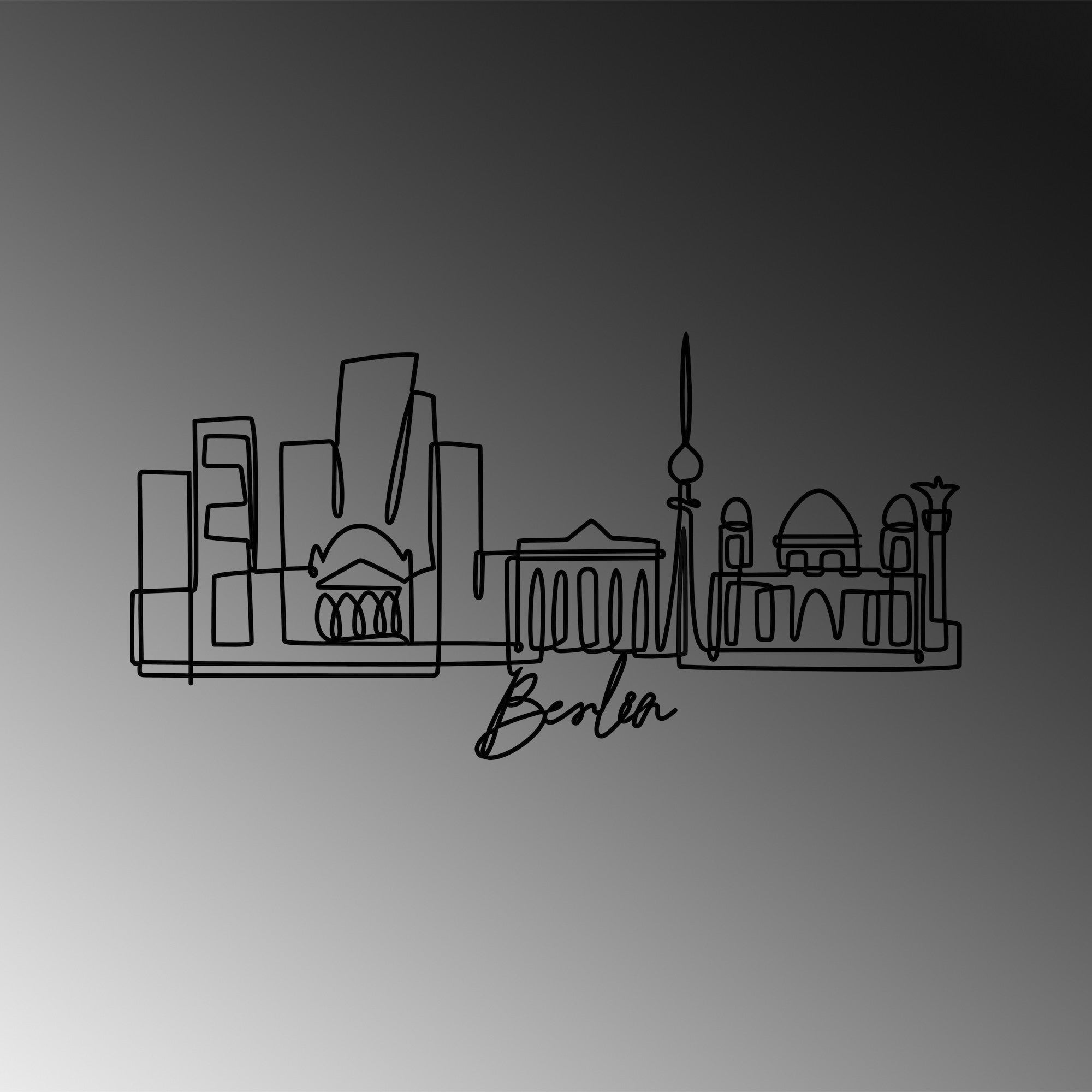 Acessório Decorativo de Parede Berlin - Metal Preto 120x60cm - Design Moderno para Transformar o Seu Espaço