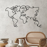 Acessório de parede decorativo – 120 x 70 x 1,5 cm – preto – metal