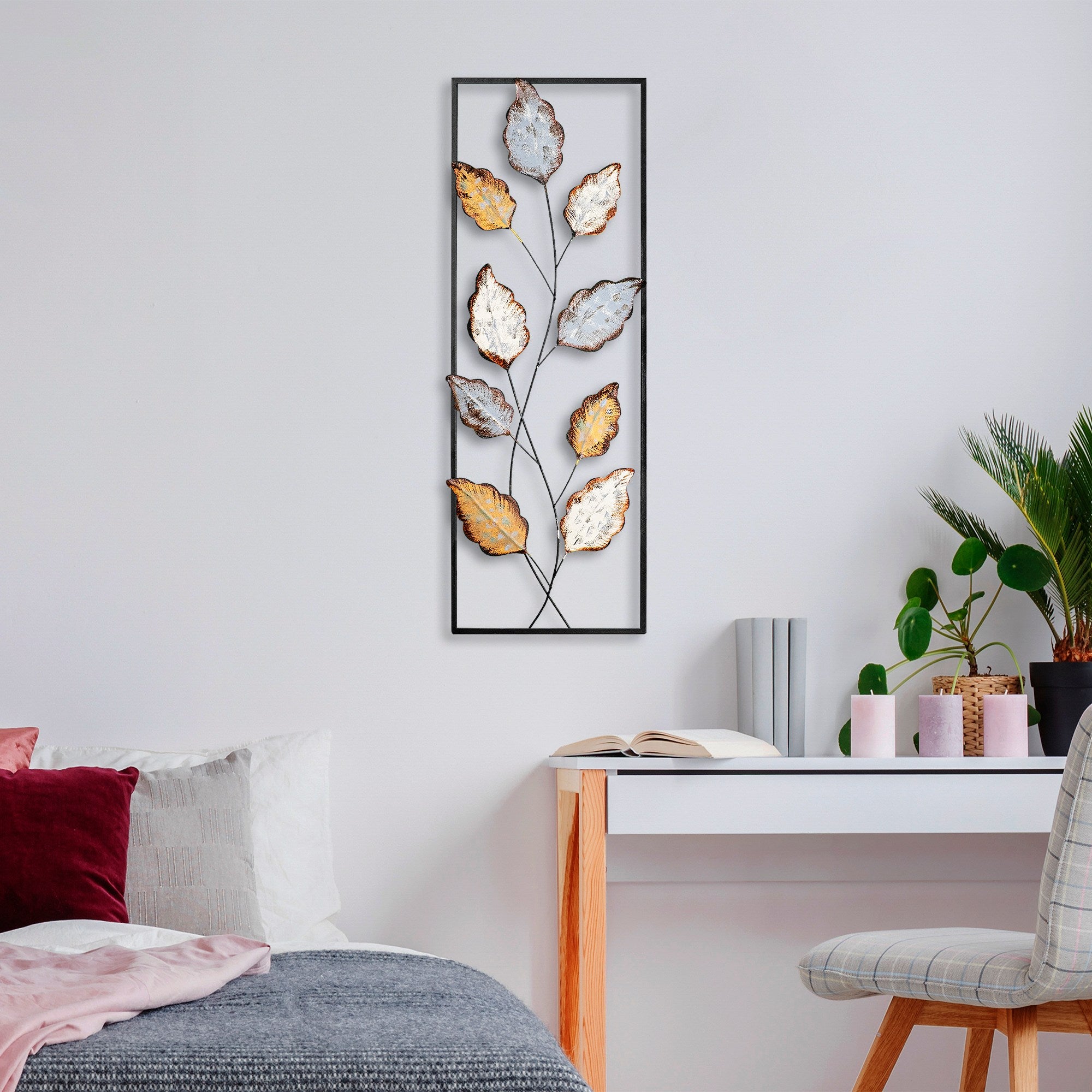 Acessório Decorativo de Parede Fagus 3 - Metal Multicolor Artesanal 32x90cm