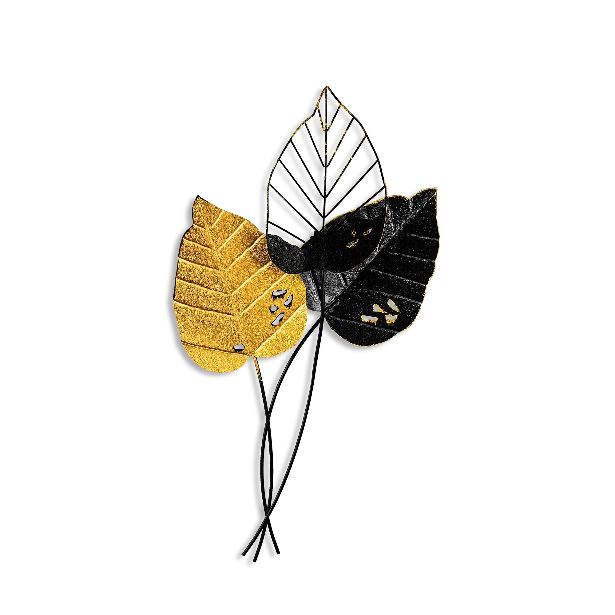 Acessório de parede decorativo – 45 x 85 cm – amarelo e preto – metal