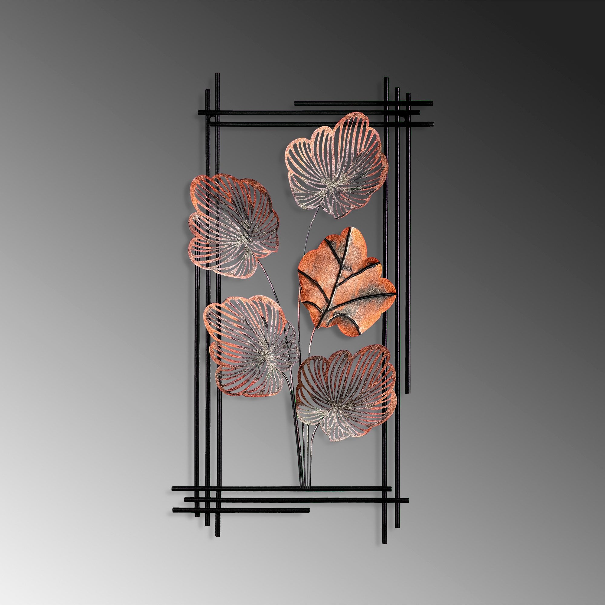 Arte de Parede Metálica Daiyu 4 Multicolor - Acessório Decorativo Artesanal 48x87cm