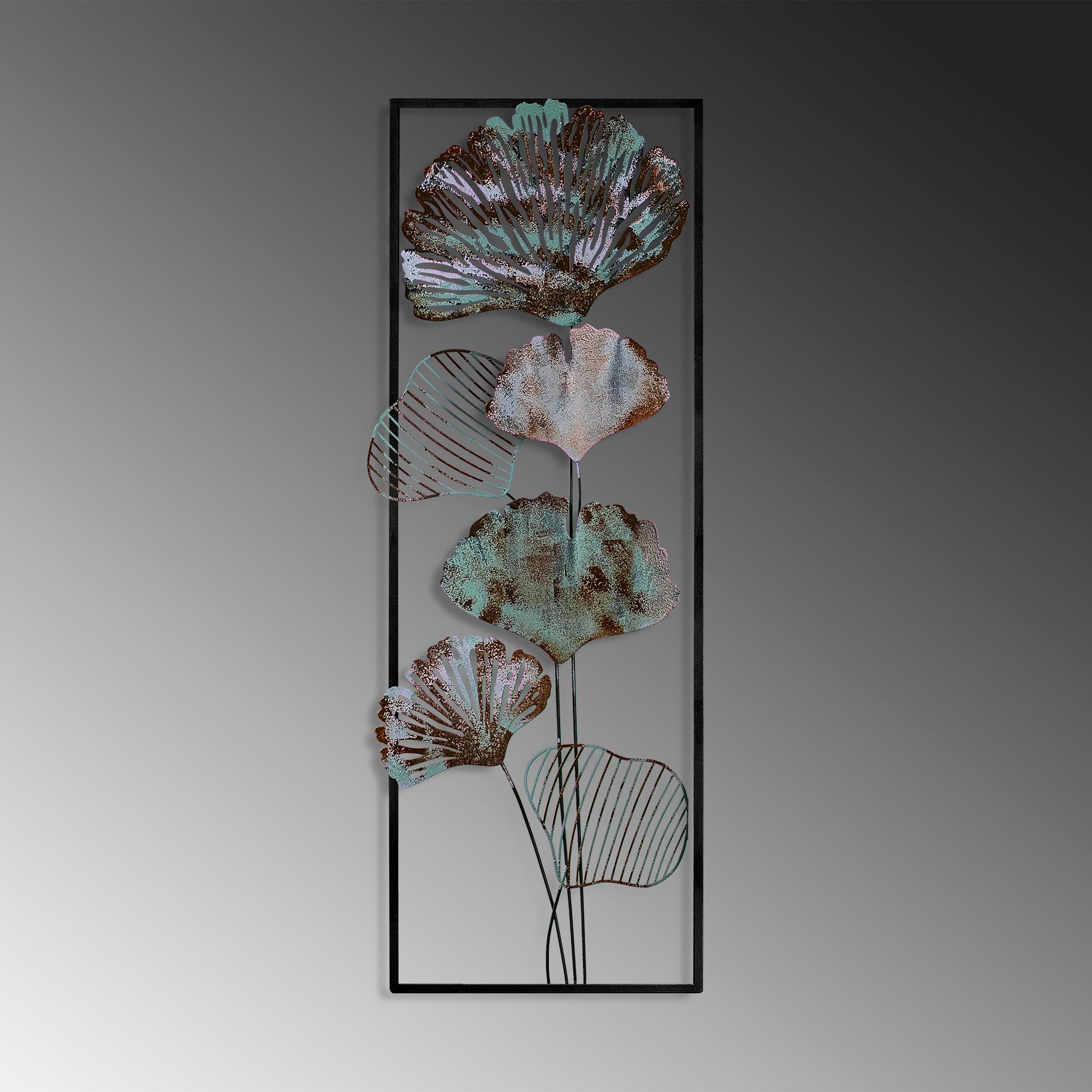 Arte de Parede Metálica Multicolor Artesanal - Acessório Decorativo 32x90cm para Pendurar