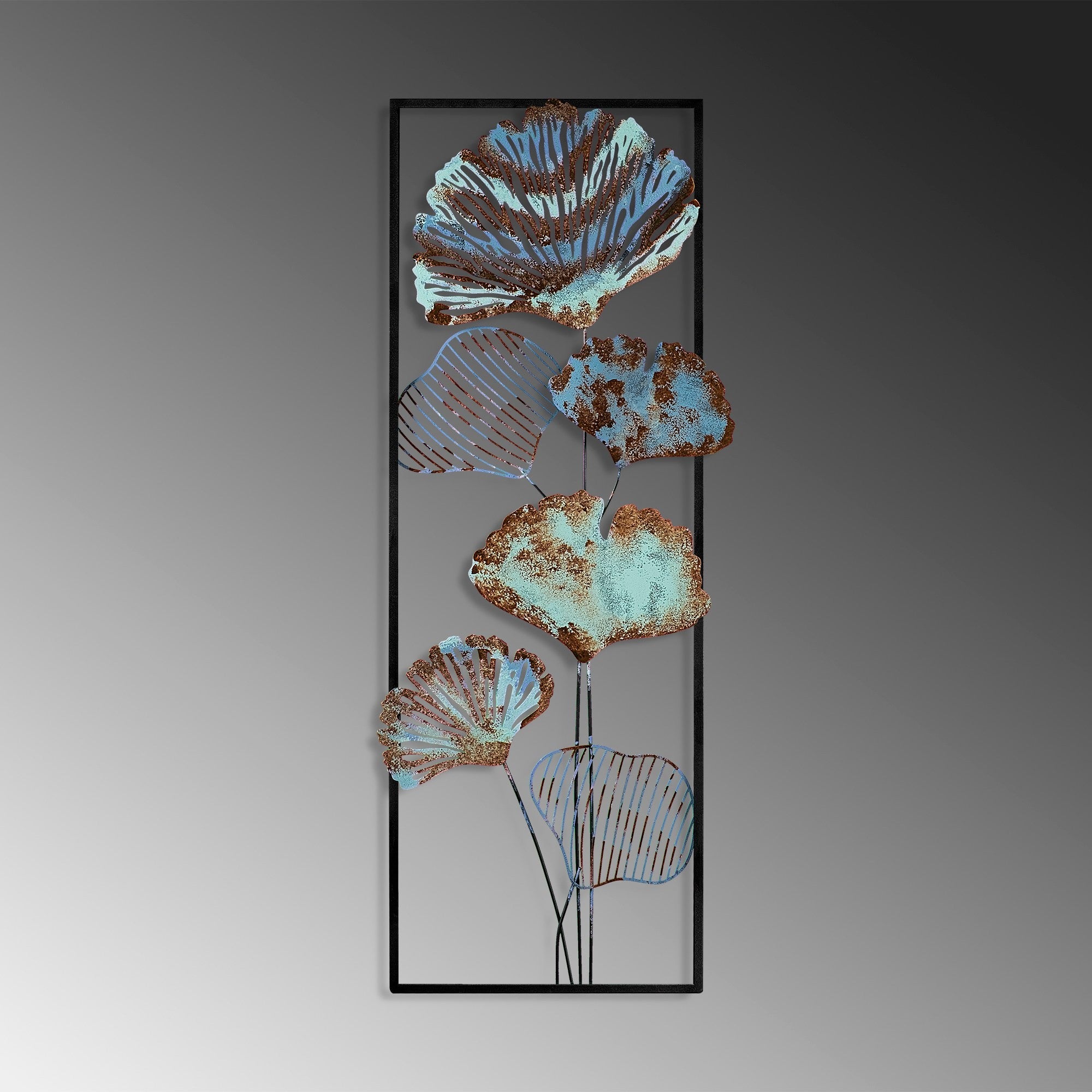 Arte de Parede Metálica Multicolor Artesanal - Acessório Decorativo 32x90cm para Pendurar