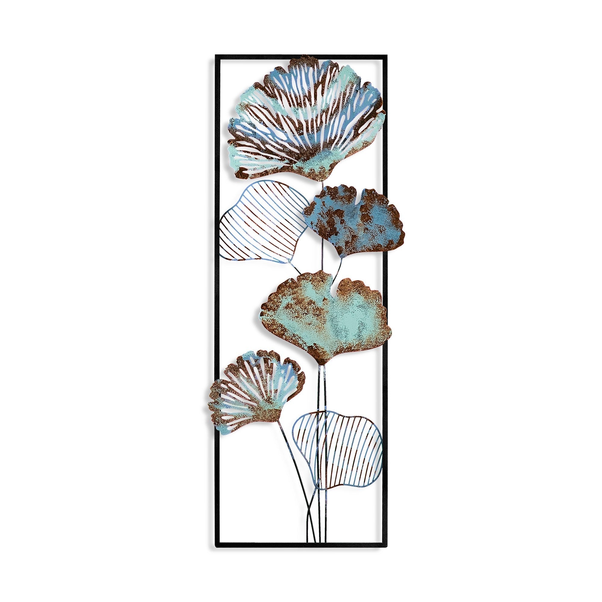 Arte de Parede Metálica Multicolor Artesanal - Acessório Decorativo 32x90cm para Pendurar
