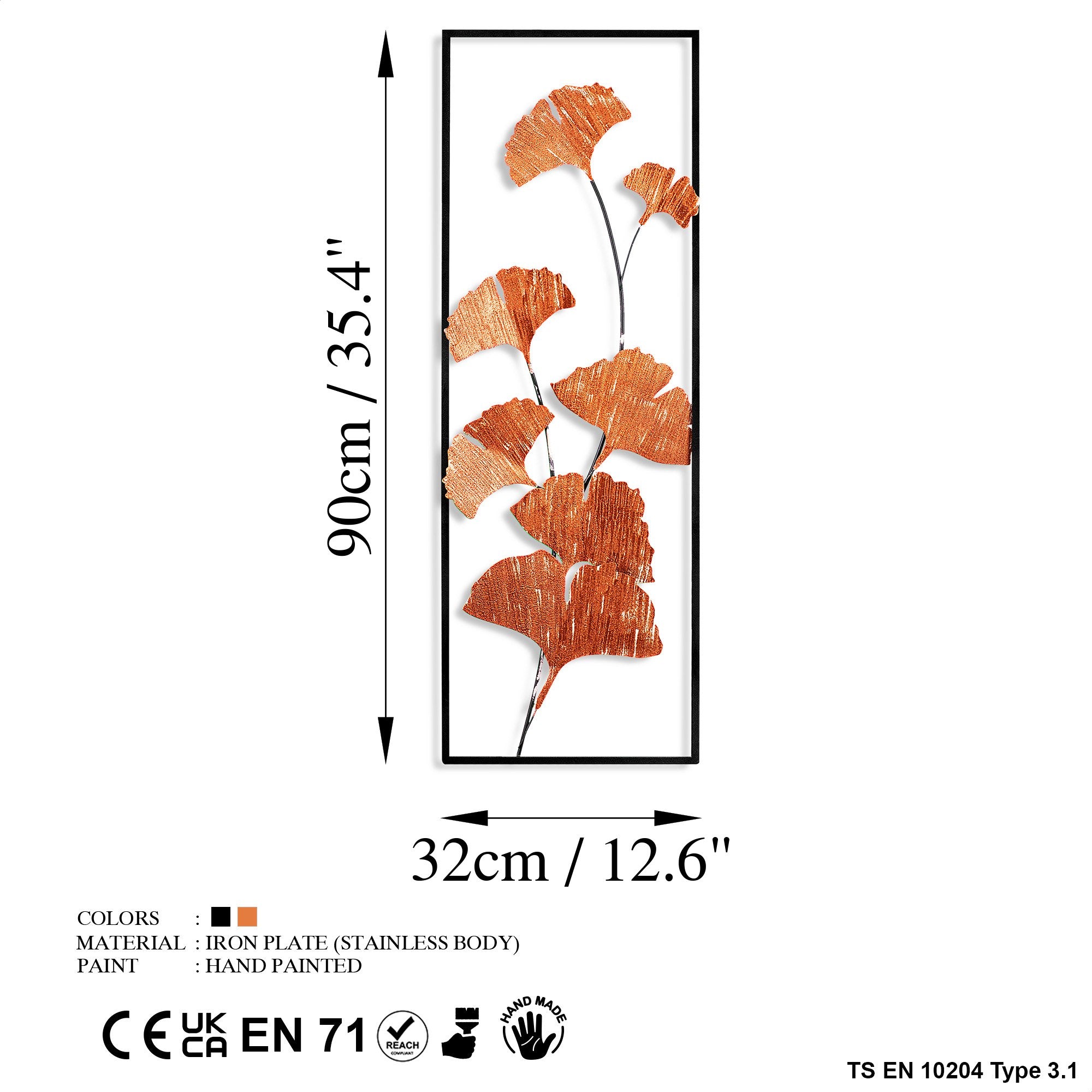 Acessório Decorativo de Parede Raspberry 3 - Metal Multicolor Artesanal 32x90cm