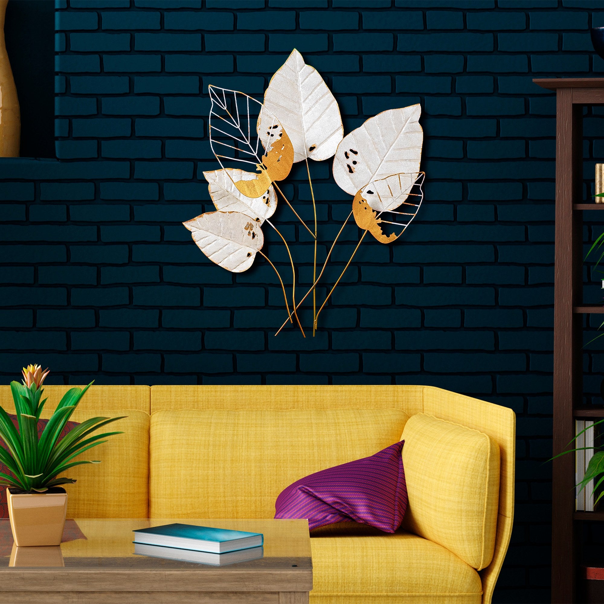 Arte de Parede Metálica Multicolor Artesanal - Acessório Decorativo 73x76cm para Pendurar