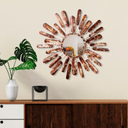 Espelho Decorativo Sol Multicolor 75x75cm - Metal Artesanal para Parede