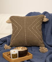 Almofada – 40 x 40 cm – Marrom – 50% Poliéster, 50% Algodão