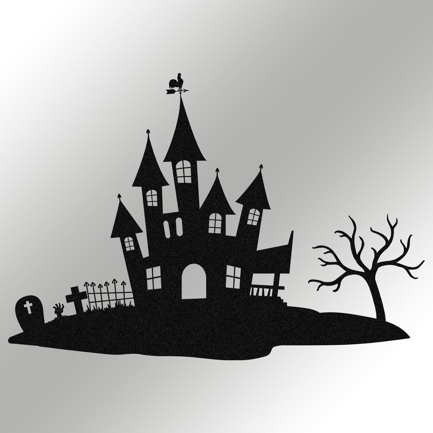 Acessório Decorativo de Parede em Metal Halloween - Preto 70x48cm