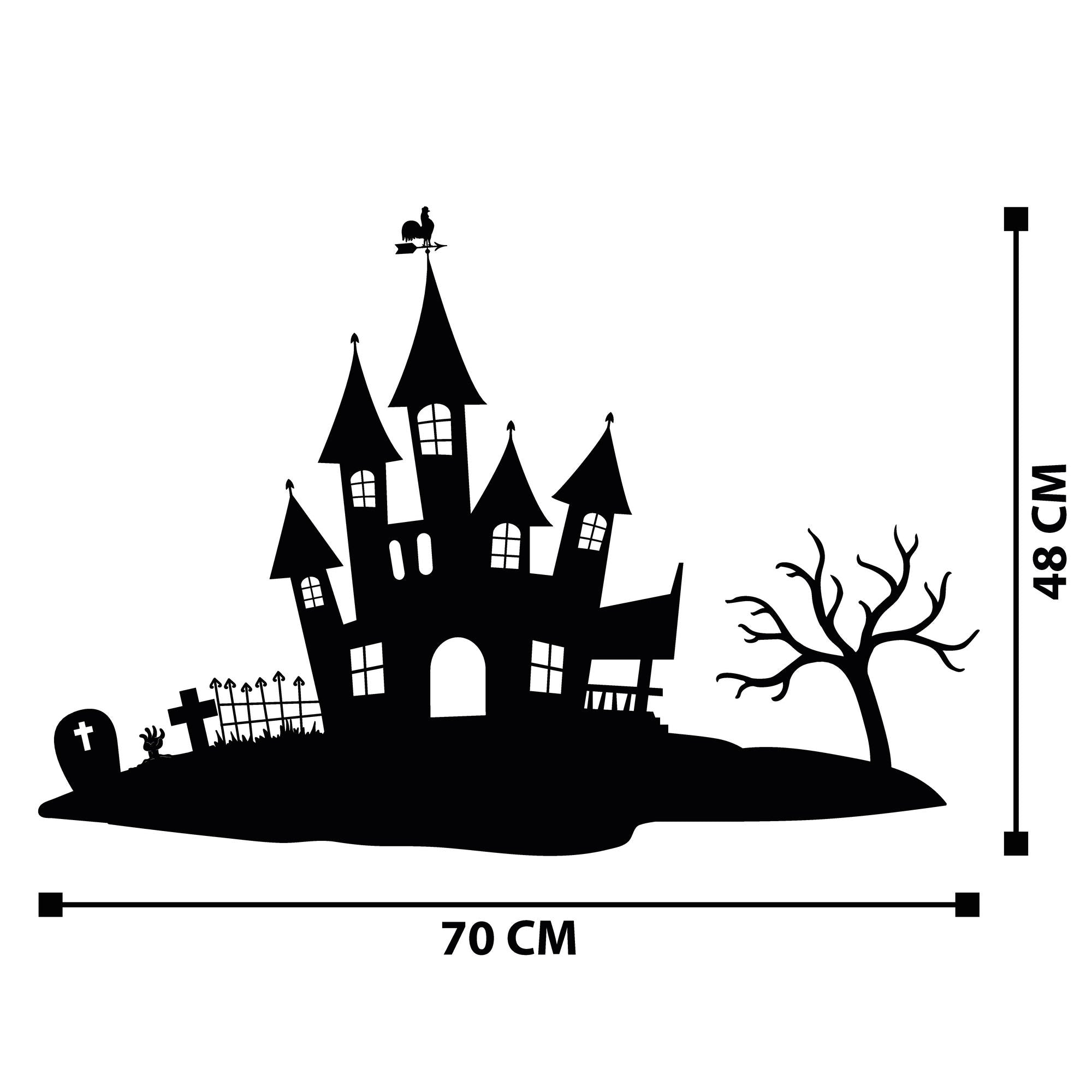 Acessório Decorativo de Parede em Metal Halloween - Preto 70x48cm