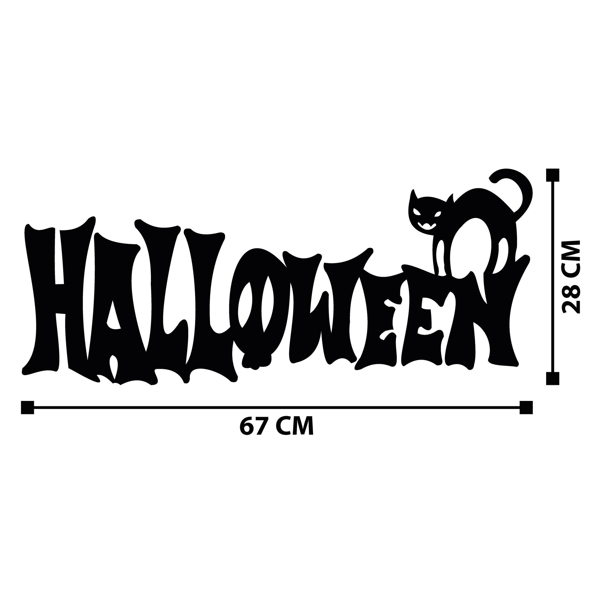 Acessório Decorativo de Parede Halloween 2 - Metal Preto 67x28cm