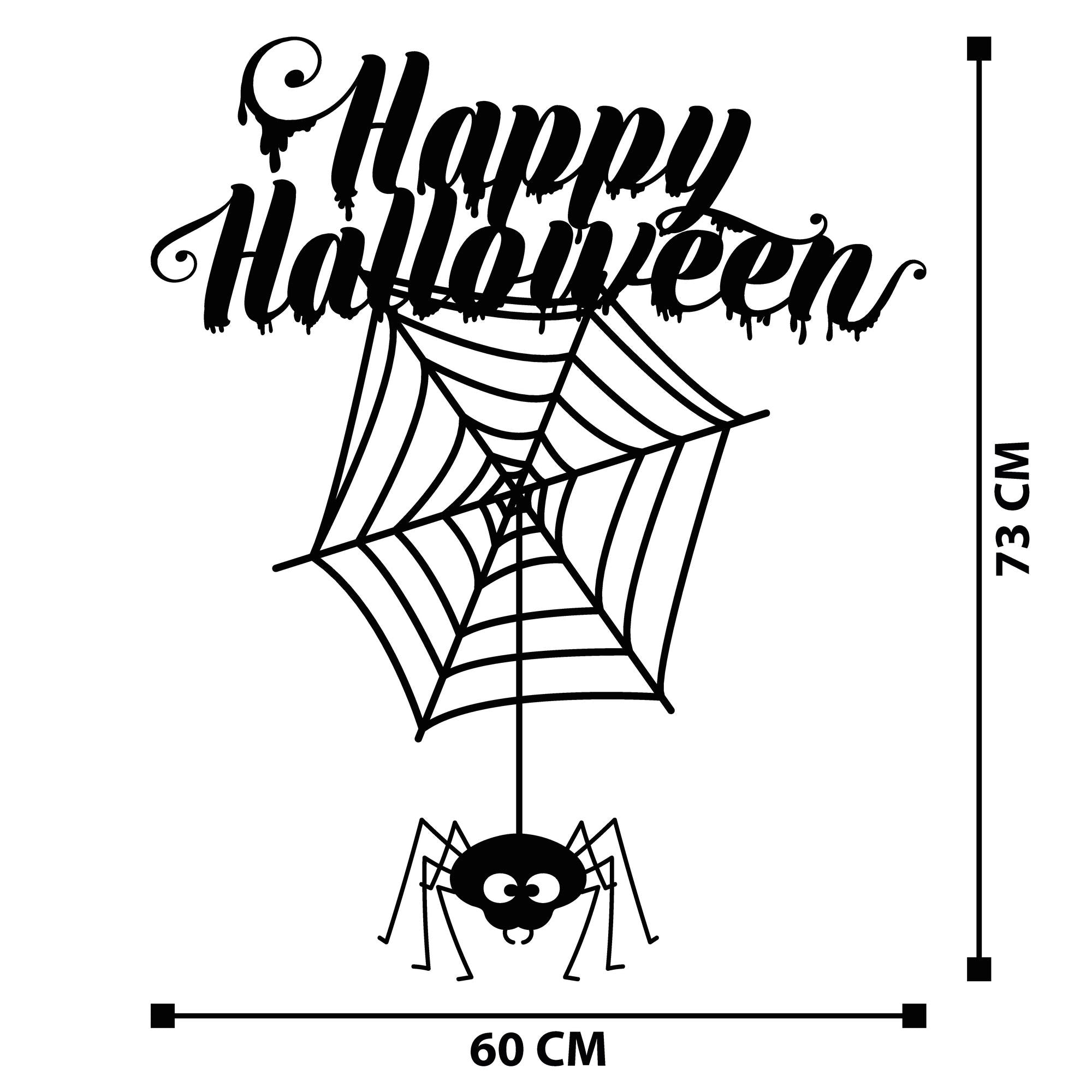 Acessório Decorativo de Parede Halloween 3 em Metal Preto - 60x73cm