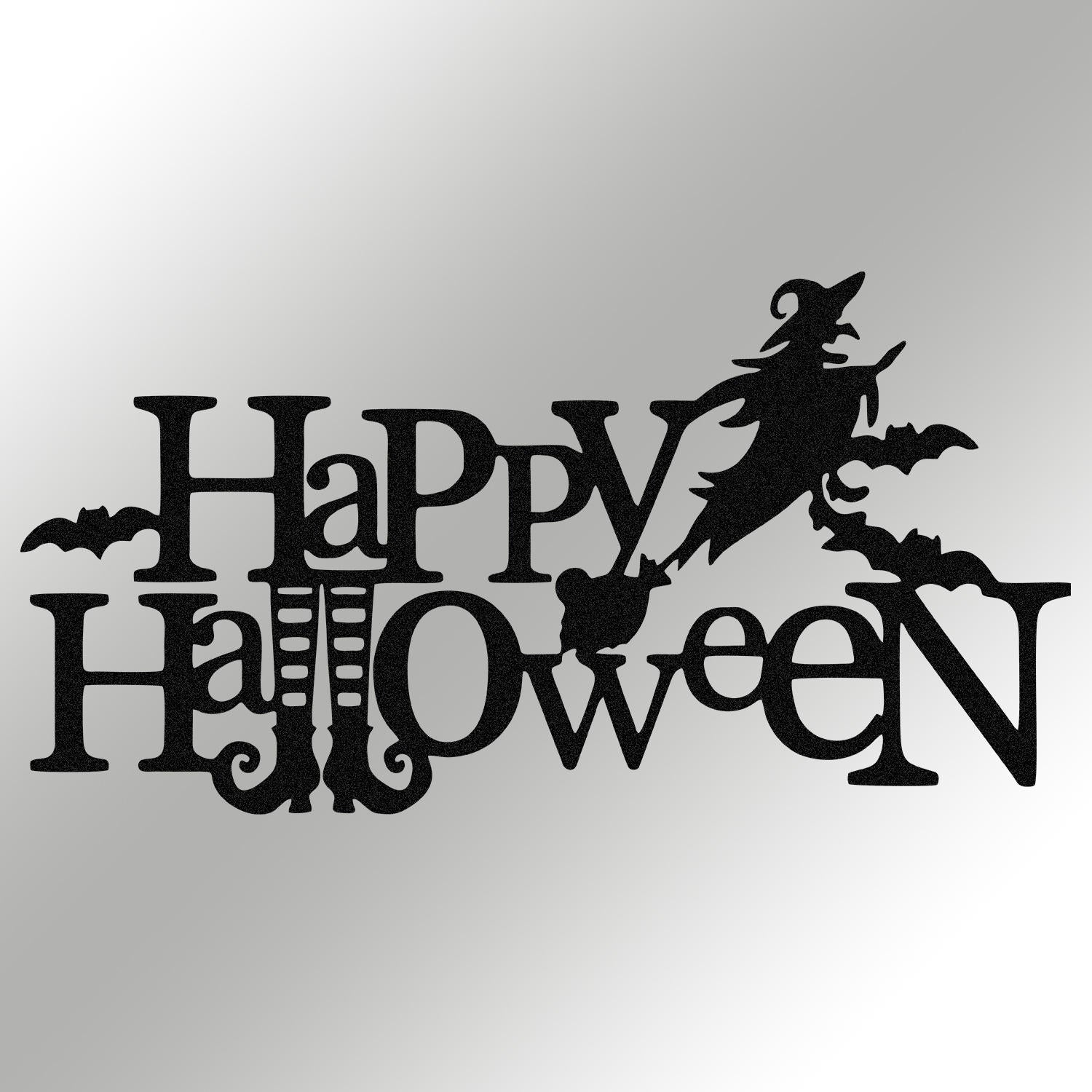 Acessório Decorativo de Parede Halloween 4 em Metal Preto - 67x35cm