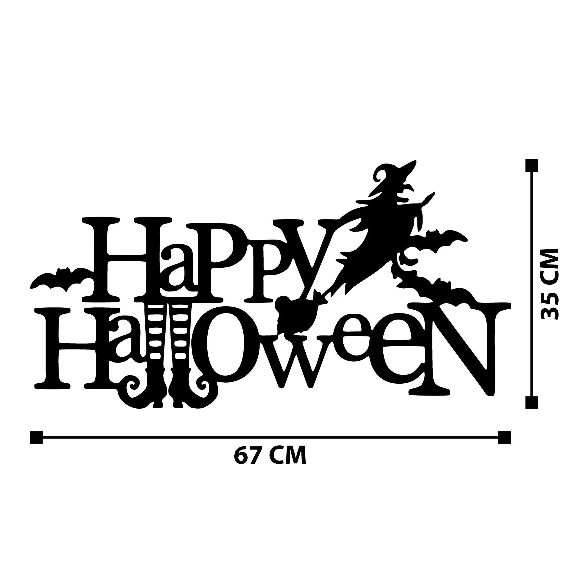 Acessório Decorativo de Parede Halloween 4 em Metal Preto - 67x35cm